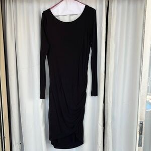 Halogen Black Long Sleeve Dress with Elegant Design